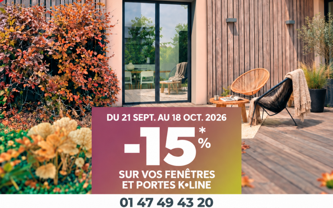 Rendez-vous Rénovation : -15 % sur vos fenêtres et portes K•LINE à Rueil-Malmaison – Valable sur tout